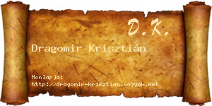 Dragomir Krisztián névjegykártya